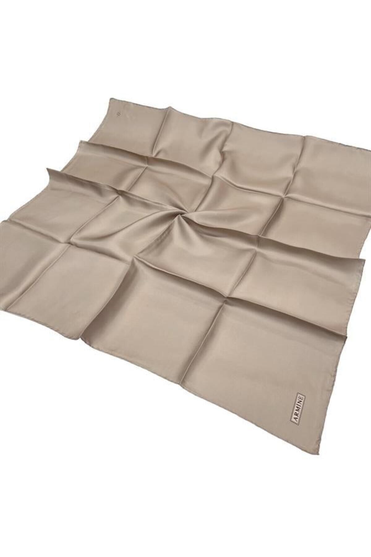 Düz İpek Eşarp - 14 Camel Twill 34 Vizon - 90X90