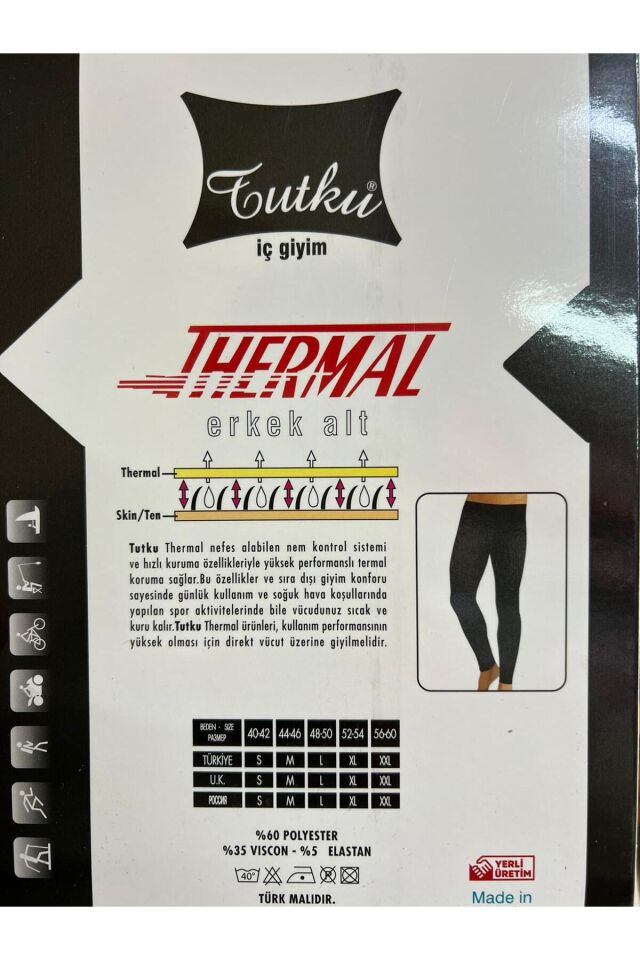 Tutku Erkek Siyah Termal TAYT Siyah - M