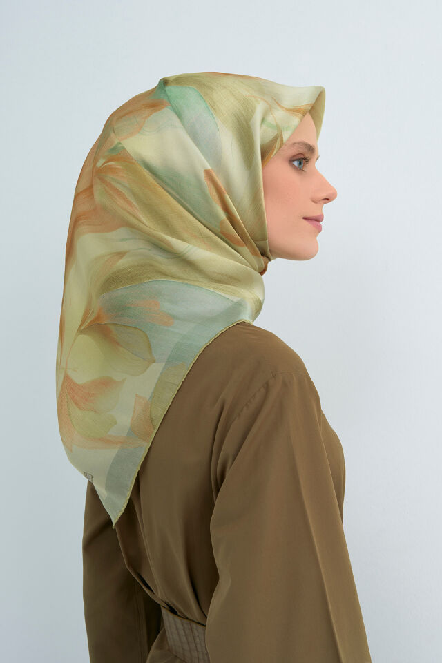 Sura İpek Eşarp 9519DS 80-Yeşil-Taba