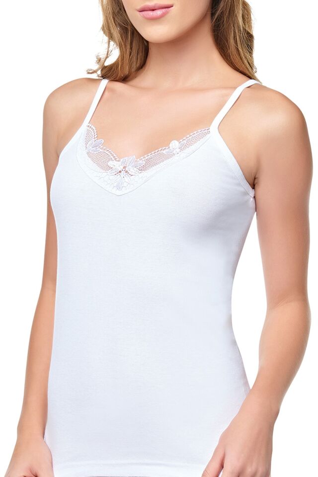 Tkd0139 / Ribana Ip Askılı Güpürlü (6 Adet) | Beyaz Beyaz - XL