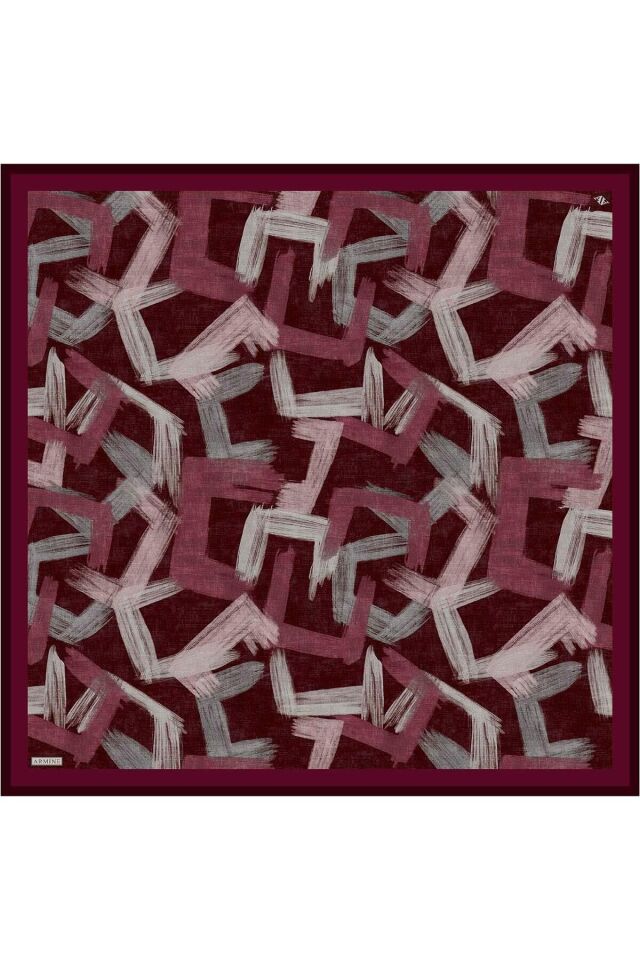 Geometrik Desenli Saf İpek Twill Eşarp 9413D 81