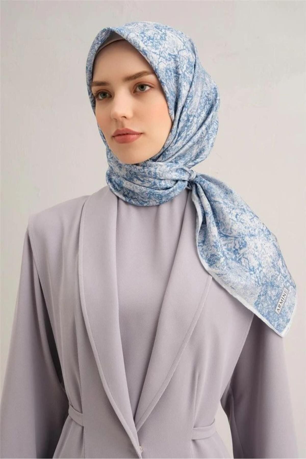 ARMİNE SURA İPEK EŞARP 2025 YAZ SEZONU 9311D01-33 33-İndigo