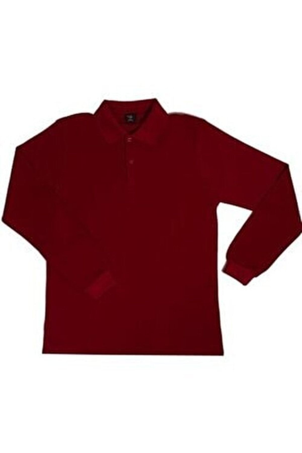 Bordo Unısex Penye Polo Yaka Okul Tişörtü Borda - 10-11 Yaş
