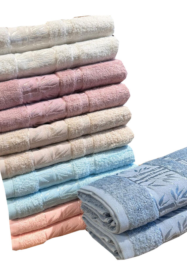 50*90 12 Lİ BAMBU EL YÜZ HAVLUSU Asorti̇