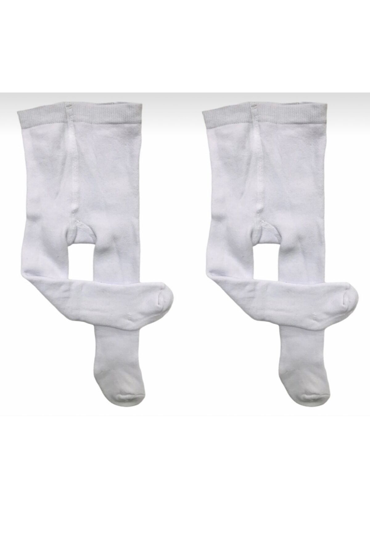 Unisex Çocuk Havlu Kilotlu Çorap 2 Adet Beyaz Beyaz - 3-4 Yaş