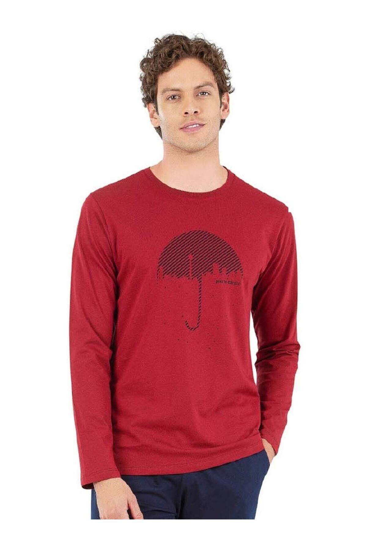 PİERRE CARDİN Penye Pijama Takım 6070 Bordo - XL