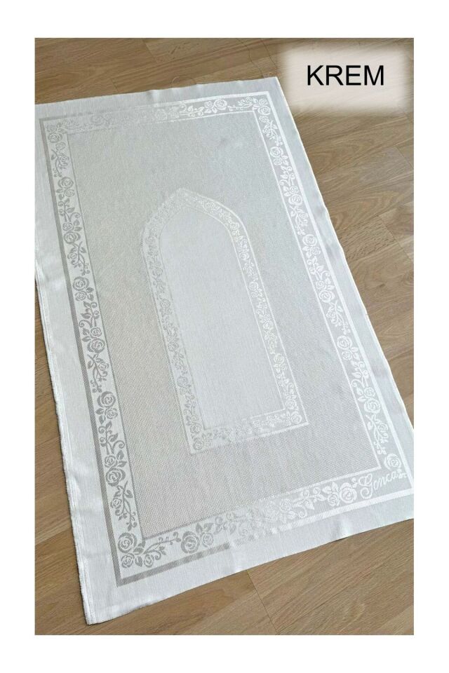 80 X 135 Dikişsiz Tek Etamin Seccade Işlemelik Kumaş Krem