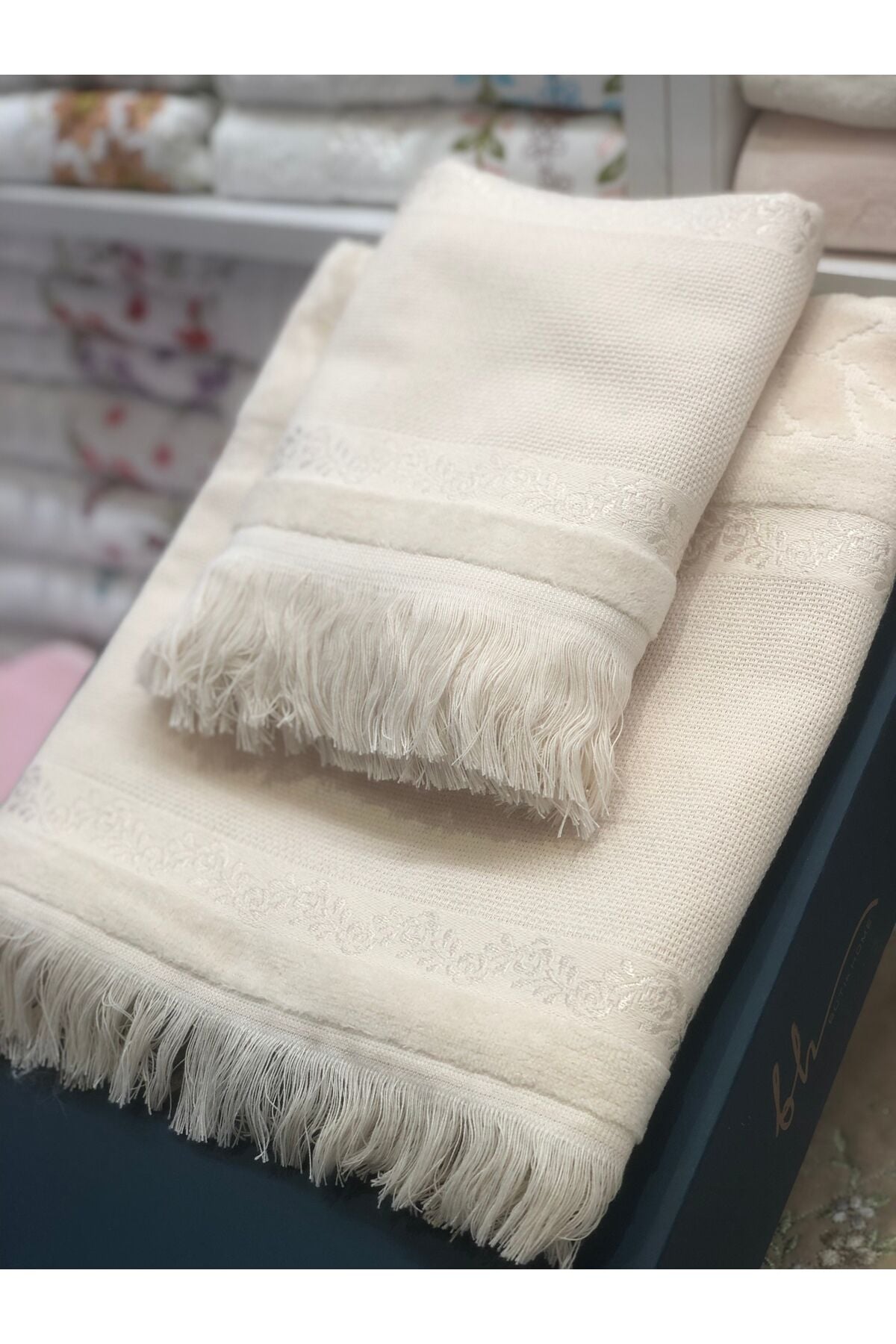 Soft Etamin Analı-Kızlı Havlu Takımı Kapiçino Kapiçino